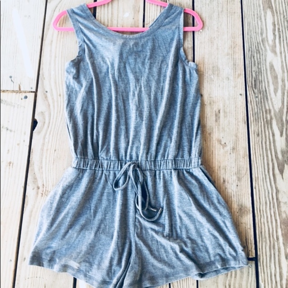 NWOT Gray Drawstring Romper